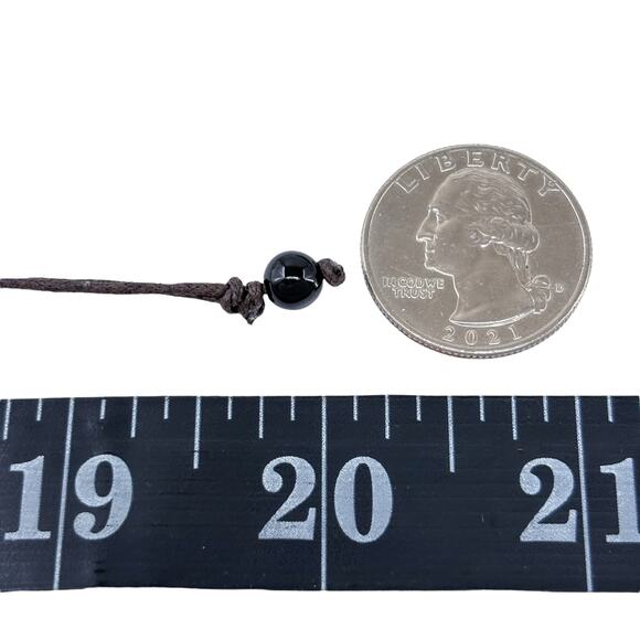 Vintage Sterling Silver 925 | Love Tree Disk | Black Corded Necklace 20" - Picture 7 of 9